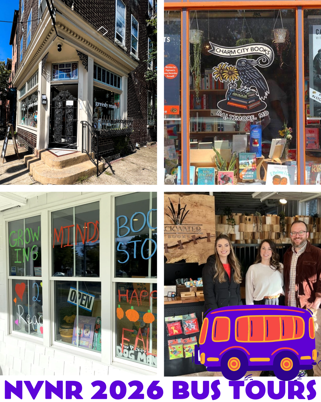 NVNR 2026 Baltimore Bookstore Bus Tours